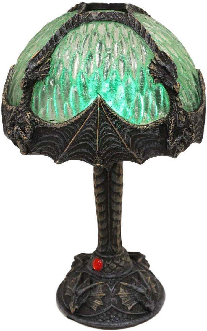 Ebros Gift Ebros 7"H Aurora Rune Dragon Figurine Lamp With Color Changing LED Night Light