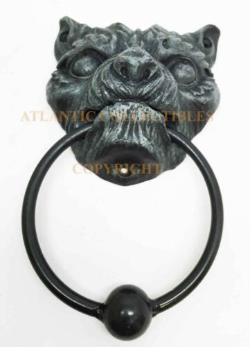 Ebros Gift Ebros 7 Inch Angry Evil Bulldog Gargoyle Resin Door Knocker Home Decor