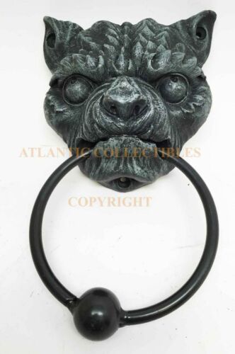 Ebros Gift Ebros 7 Inch Angry Evil Bulldog Gargoyle Resin Door Knocker Home Decor