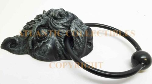 Ebros Gift Ebros 7 Inch Angry Evil Bulldog Gargoyle Resin Door Knocker Home Decor