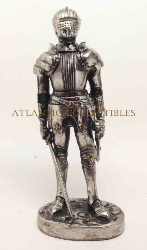 Ebros Gift Ebros 7 Inch Armored Medieval Knight With Dual Swords Statue Figurine