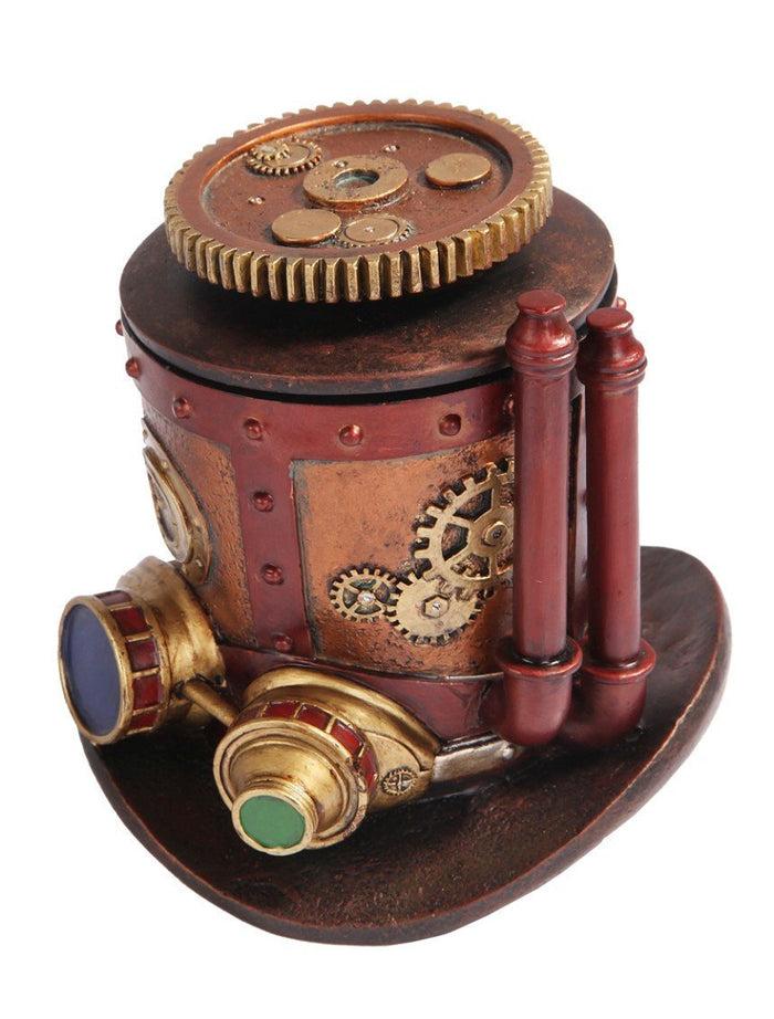 Ebros Gift Ebros 7 Inch Steampunk Themed Machinery Hat Jewelry/Trinket Box Figurine