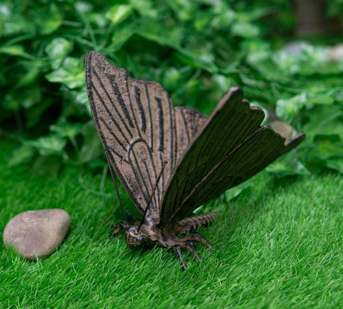 Ebros Gift Ebros 7" Long Metamorphosis Flitting Butterfly Bronzed Decorative Garden Statue