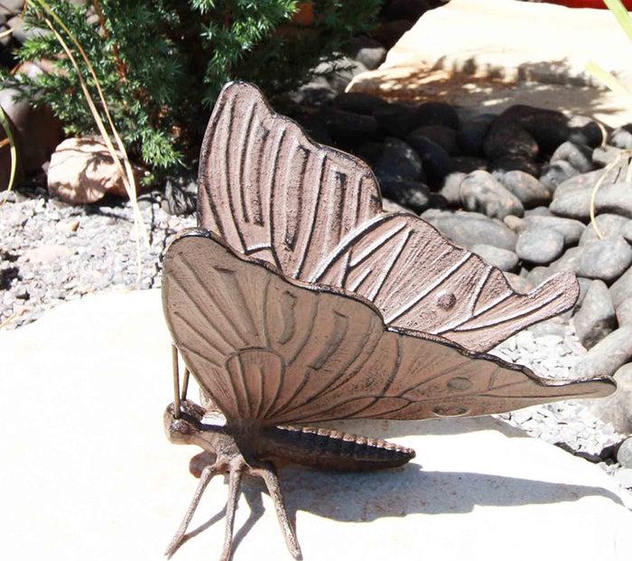 Ebros Gift Ebros 7" Long Metamorphosis Flitting Butterfly Bronzed Decorative Garden Statue