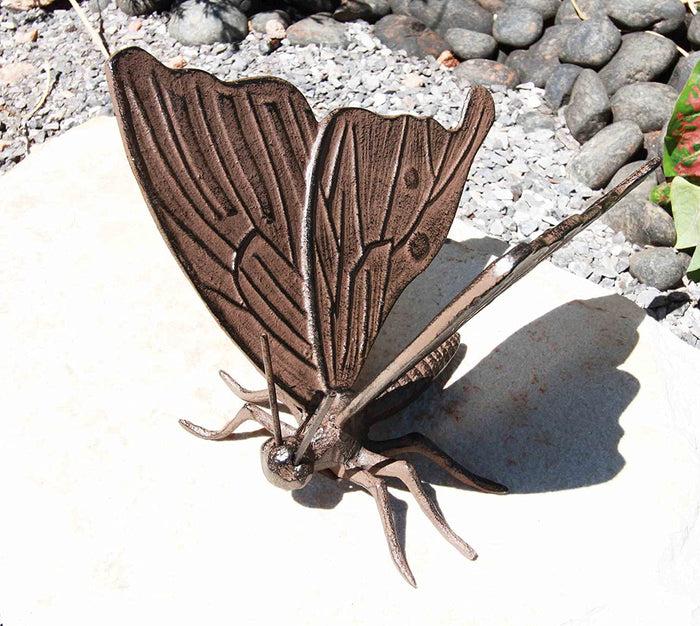 Ebros Gift Ebros 7" Long Metamorphosis Flitting Butterfly Bronzed Decorative Garden Statue