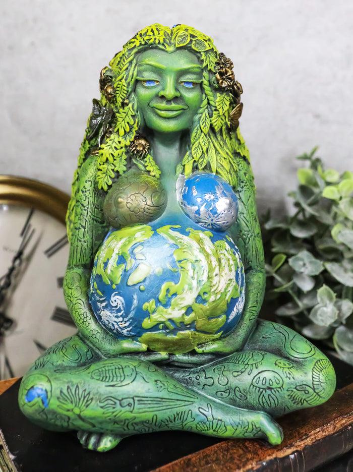 ebros gift Ebros 7" Millennial Gaia Mother Goddess Te Fiti Statue Oberon Zell (Earth Green)