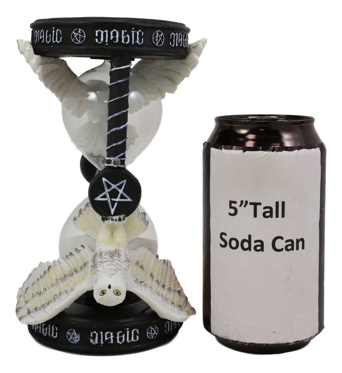 Ebros Gift Ebros 7" Tall Awaken Your Magic Pentagram Snowy Owl Sand Timer By Anne Stokes