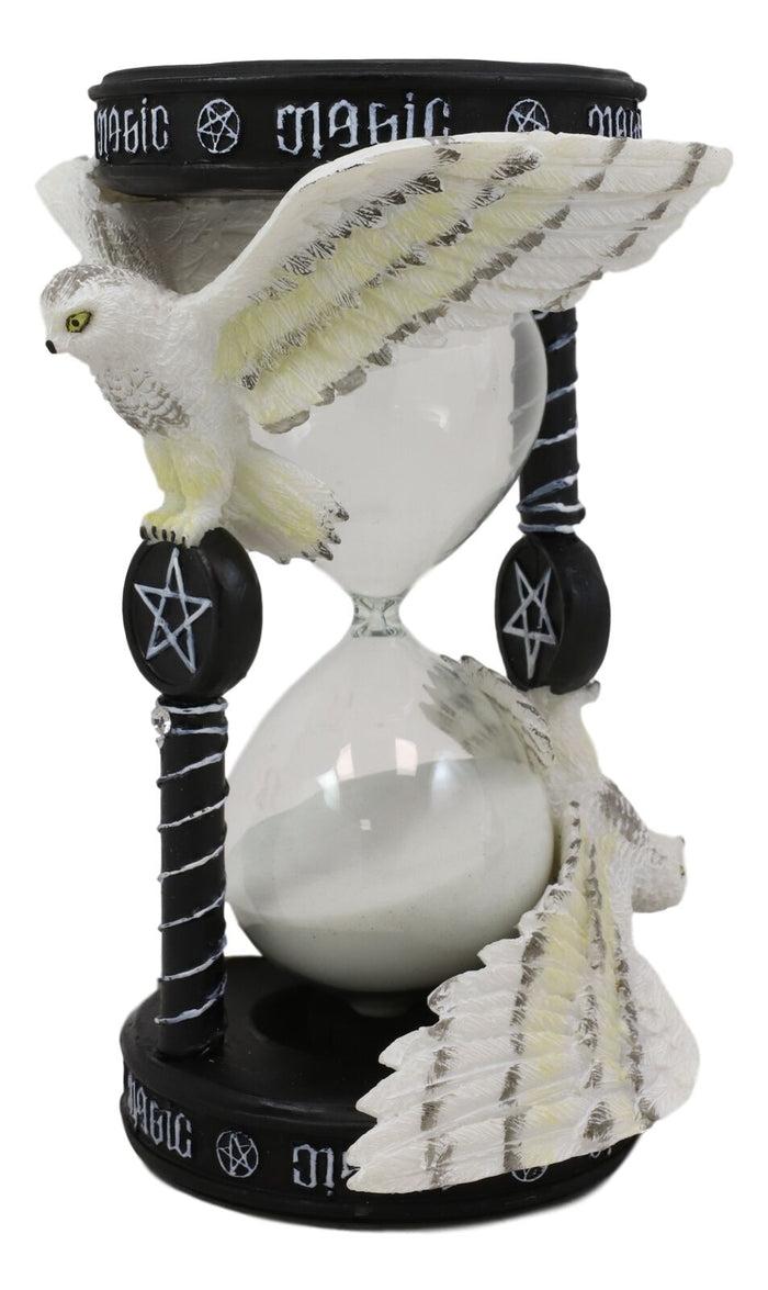 Ebros Gift Ebros 7" Tall Awaken Your Magic Pentagram Snowy Owl Sand Timer By Anne Stokes