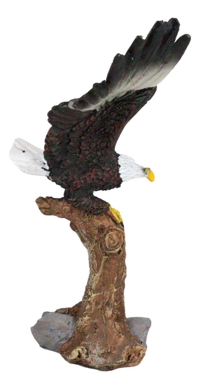 Ebros Gift Ebros 7" Tall Bald Eagle Descending On Tree Branch Decorative Figurine Resin