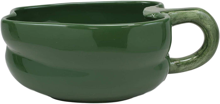 Ebros Gift Ebros 8" Wide Realistic Green Bell Pepper Ceramic Soup Bowl Container SET OF 2