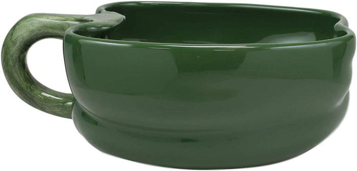 Ebros Gift Ebros 8" Wide Realistic Green Bell Pepper Ceramic Soup Bowl Container SET OF 2