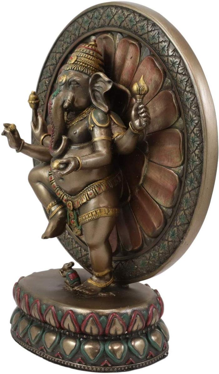 Ebros Gift Ebros 9.25" Tall Hindu Dancing Ganesha In One Legged Yoga Pose On Lotus Figurine