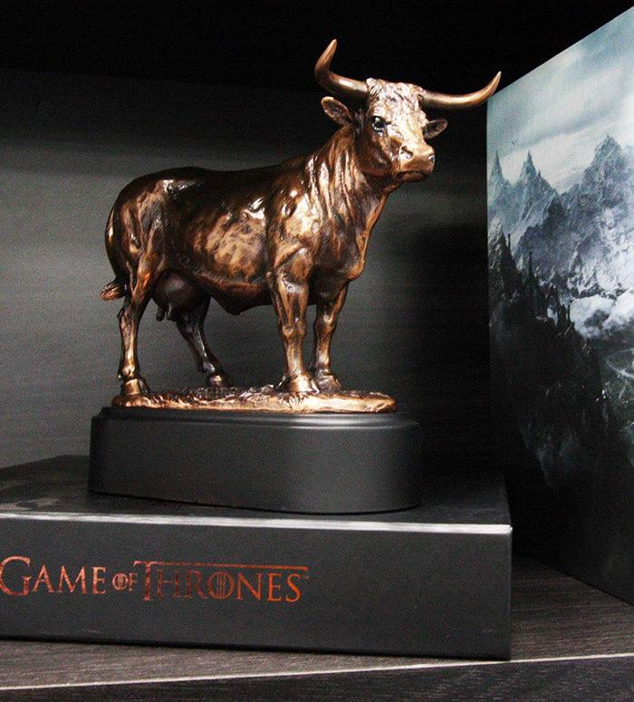 Ebros Gift Ebros 9.5" L France Charolais Cattle Cow Bronze Electroplated Figurine With Base