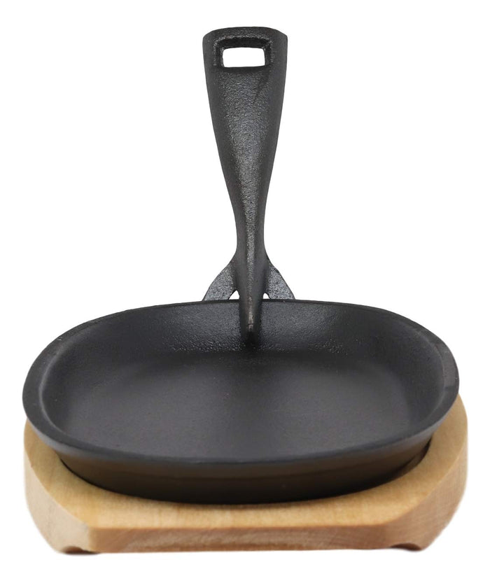 Ebros Gift Ebros 9.5"Lx5.5"W Enamel Coated Cast Iron Sizzling Skillet Japanese Steak Plate