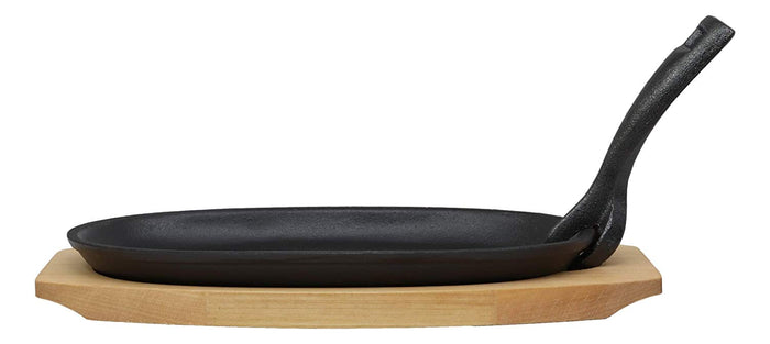 Ebros Gift Ebros 9.5"Lx5.5"W Enamel Coated Cast Iron Sizzling Skillet Japanese Steak Plate