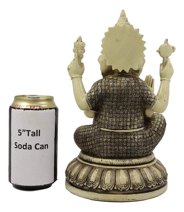 Ebros Gift Ebros 9.5" Tall Hindu Supreme God Ganesha Meditating On Lotus Throne Statue