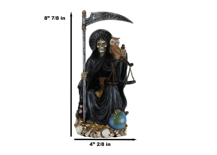 Ebros Gift Ebros 9" Tall Bone Mother Holy Death Black Tunic Robe Sitting On Throne Statue