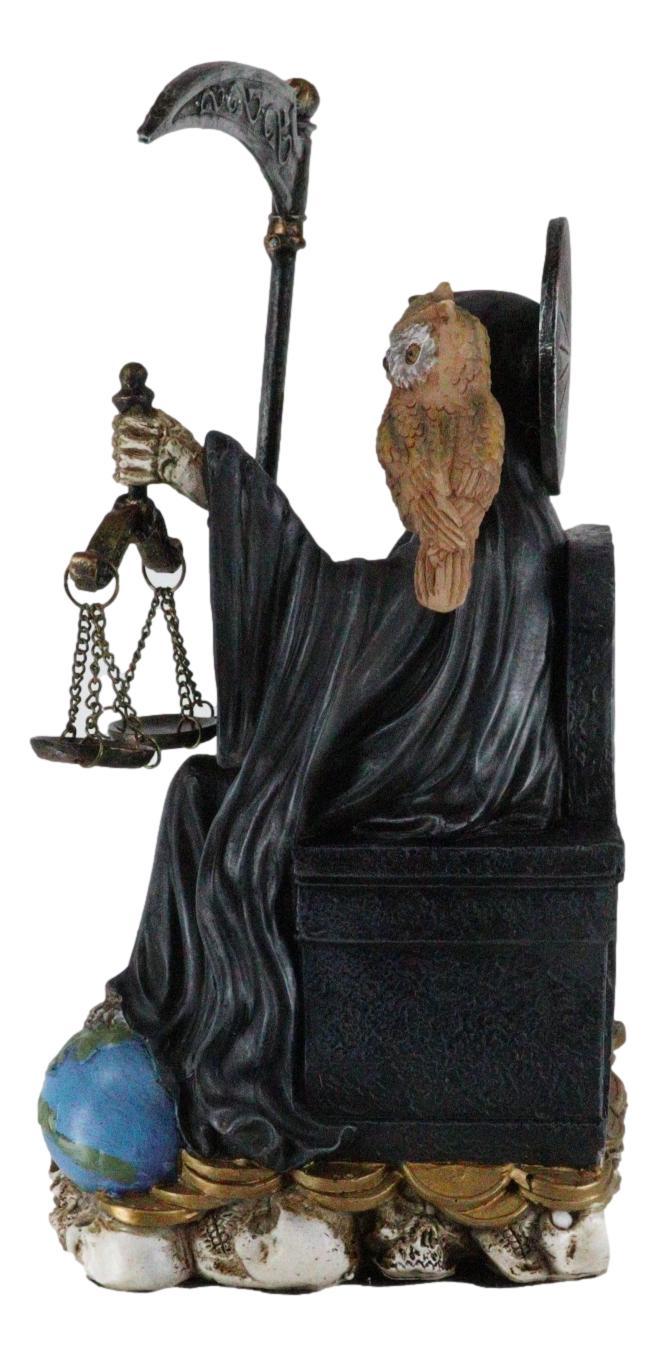 Ebros Gift Ebros 9" Tall Bone Mother Holy Death Black Tunic Robe Sitting On Throne Statue
