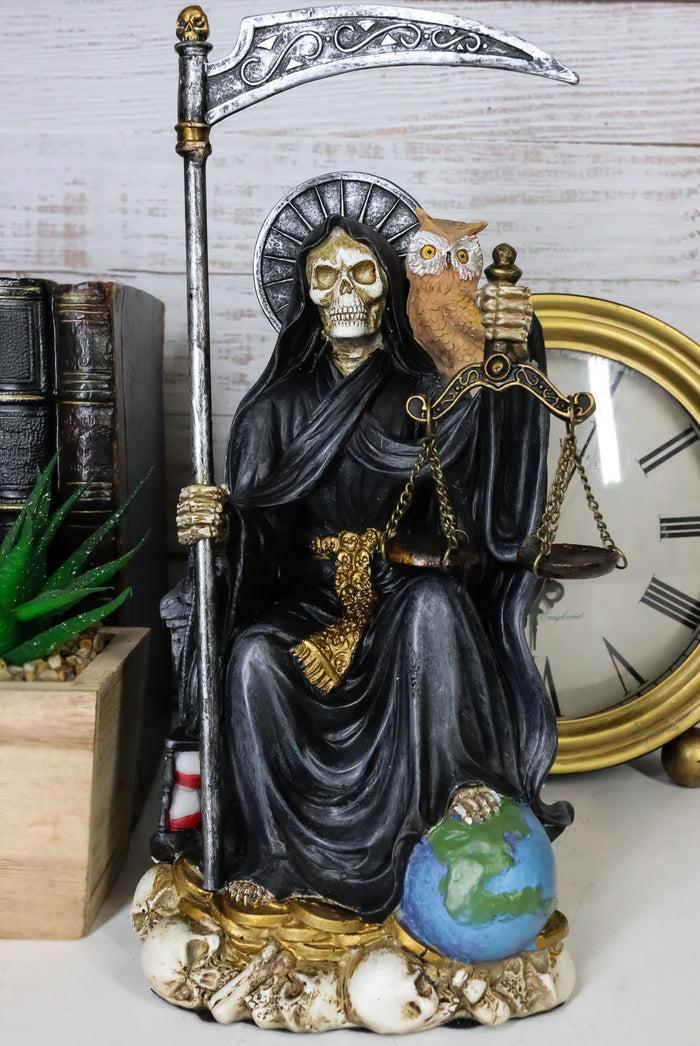 ebros gift Ebros 9" Tall Bone Mother Holy Death Black Tunic Robe Sitting On Throne Statue