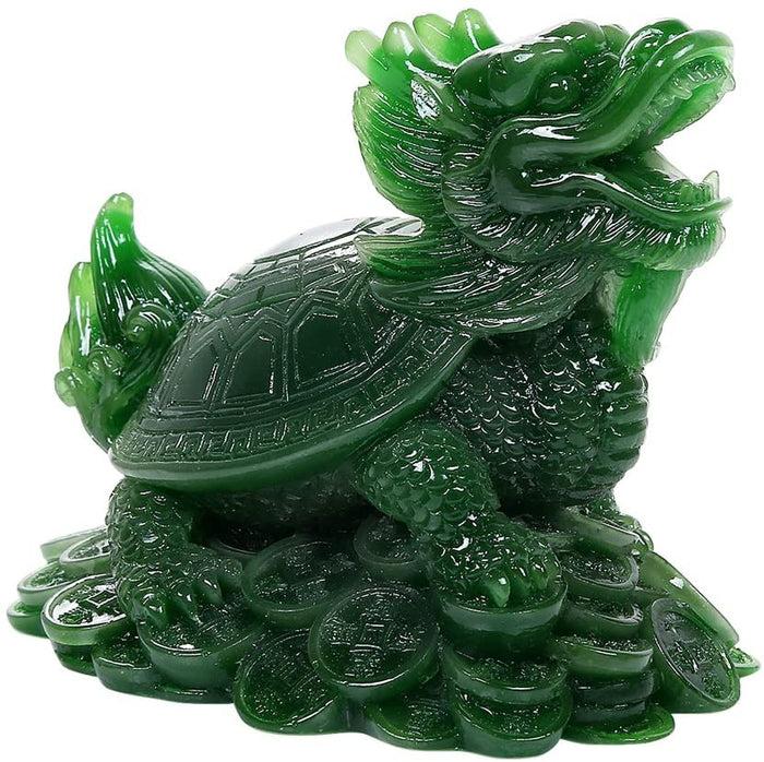 ebros gift Ebros Acrylic Jade Green Resin Feng Shui Celestial Dragon Turtle Statue Talisman Lucky