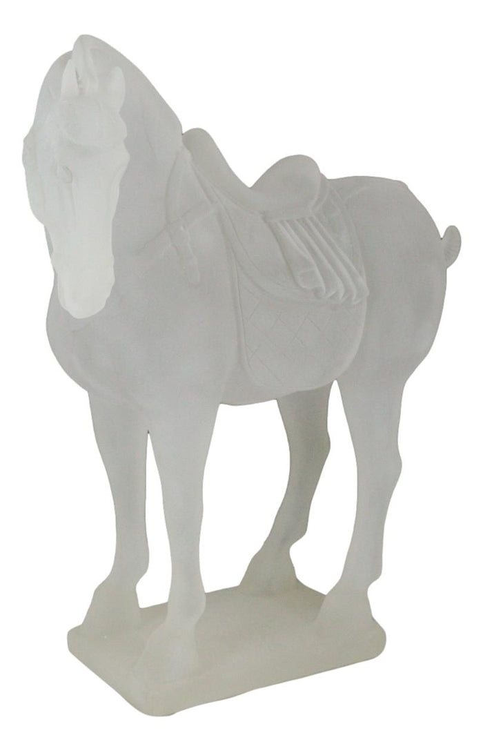 Ebros Gift Ebros Acrylic Translucent Ming Terracotta War Horse Replica Statue 11.5" Long