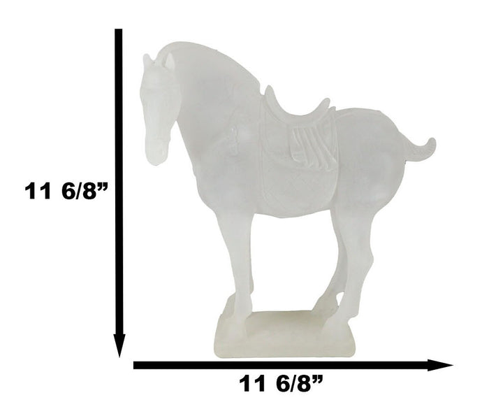 Ebros Gift Ebros Acrylic Translucent Ming Terracotta War Horse Replica Statue 11.5" Long