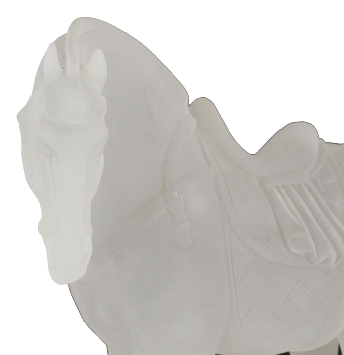 Ebros Gift Ebros Acrylic Translucent Ming Terracotta War Horse Replica Statue 11.5" Long