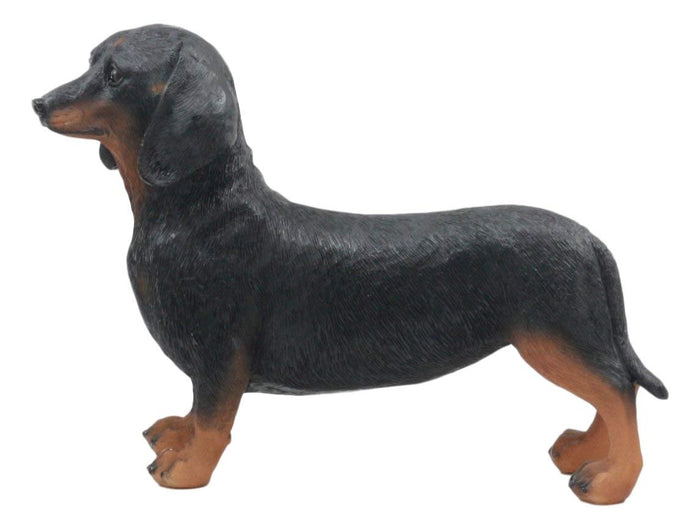 Ebros Gift Ebros Adorable Black And Tan Dachshund Dog Statue 8" Long Schnitzel Sausage Wiener Dog Figurine