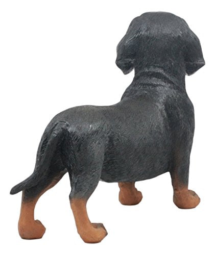 Ebros Gift Ebros Adorable Black And Tan Dachshund Dog Statue 8" Long Schnitzel Sausage Wiener Dog Figurine