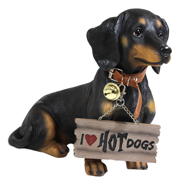 Ebros Gift Ebros Adorable Black & Tan Dachshund Dog Welcome Statue 10.5"Tall Sausage Wiener Dog Figurine Guest Greeter Home Decor