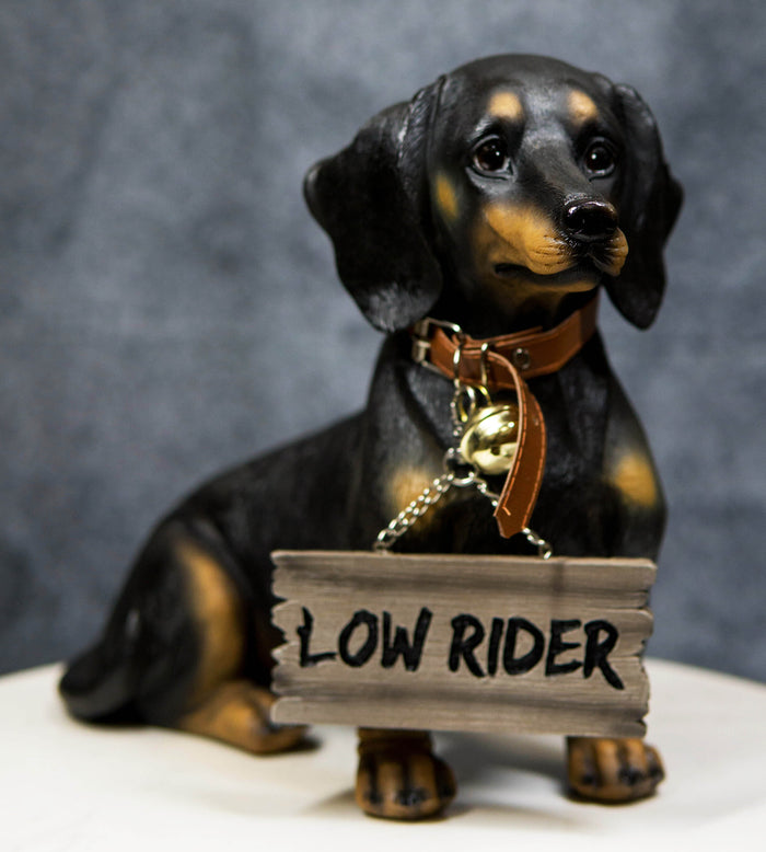 ebros gift Ebros Adorable Black & Tan Dachshund Dog Welcome Statue 10.5"Tall Sausage Wiener Dog Figurine Guest Greeter Home Decor