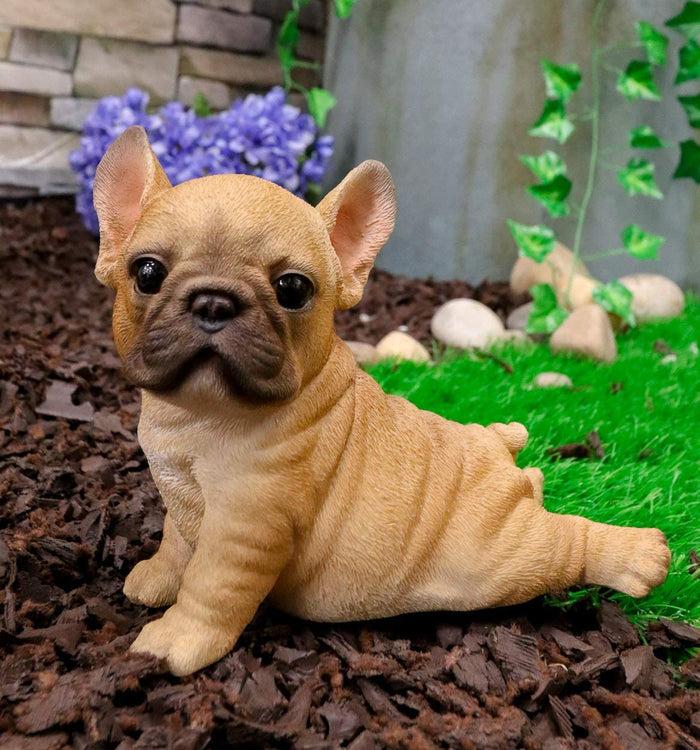 Ebros Gift Ebros Adorable French Bulldog Puppy Dog With Belly On The Ground Figurine 6.5"L