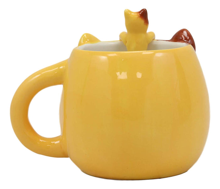 Ebros Gift Ebros Adorable Whimsical Orange Cat Mug Drink Cup 16oz