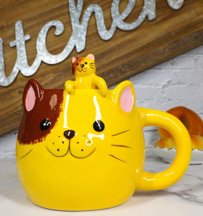 ebros gift Ebros Adorable Whimsical Orange Cat Mug Drink Cup 16oz
