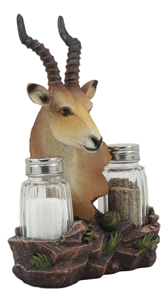 Ebros Gift Ebros African Antelope Salt And Pepper Shakers Holder Safari Animal Decor 8" H