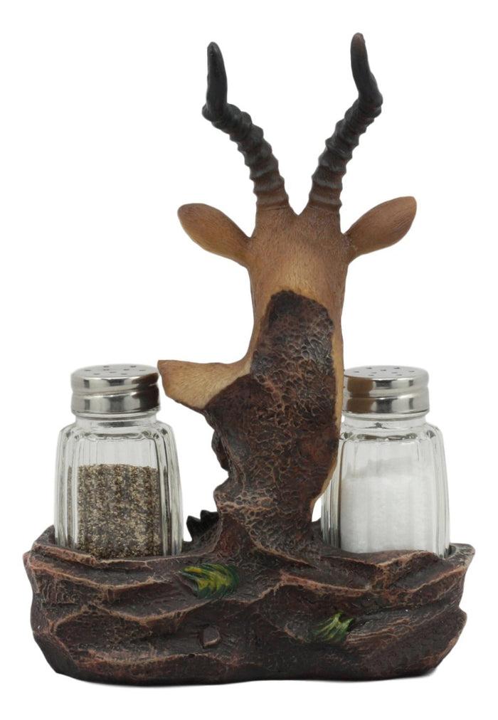 Ebros Gift Ebros African Antelope Salt And Pepper Shakers Holder Safari Animal Decor 8" H