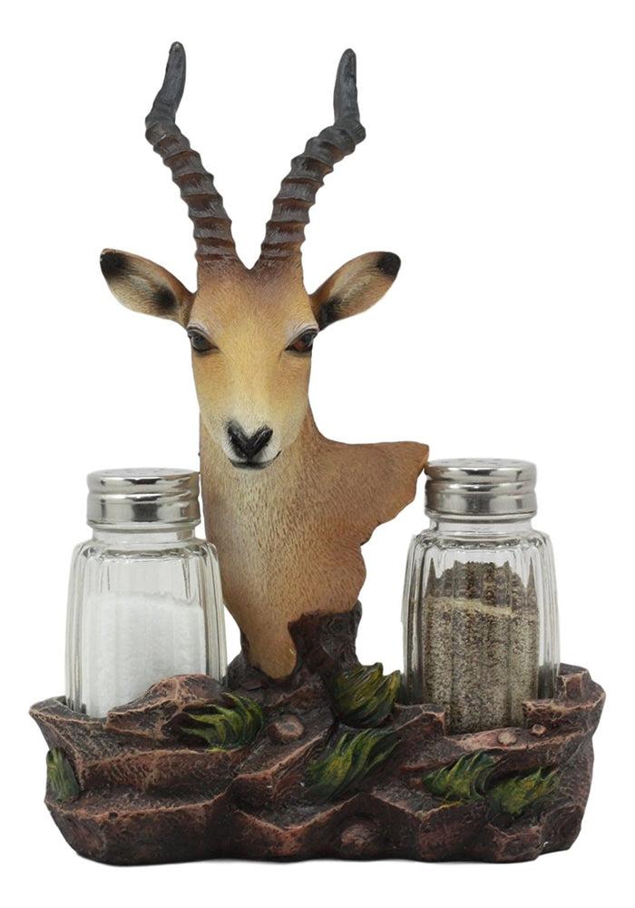 ebros gift Ebros African Antelope Salt And Pepper Shakers Holder Safari Animal Decor 8" H