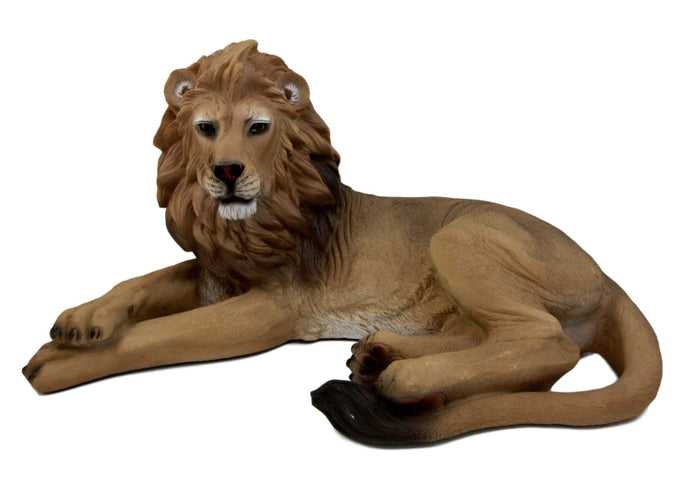 Ebros Gift Ebros African King Aslan Lion On Repose Statue 16"L Pride Rock Giant Cat Sculpture