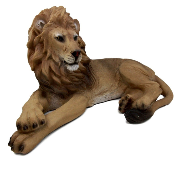 ebros gift Ebros African King Aslan Lion On Repose Statue 16"L Pride Rock Giant Cat Sculpture