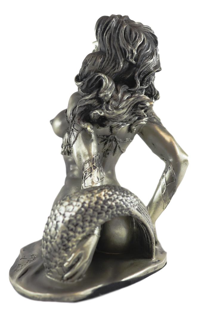 Ebros Gift Ebros Aged Bronze Resin Nude Seductive Mermaid Statue 7.25" Tall