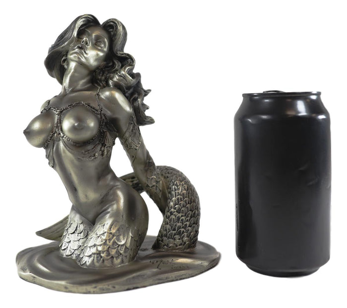 Ebros Gift Ebros Aged Bronze Resin Nude Seductive Mermaid Statue 7.25" Tall