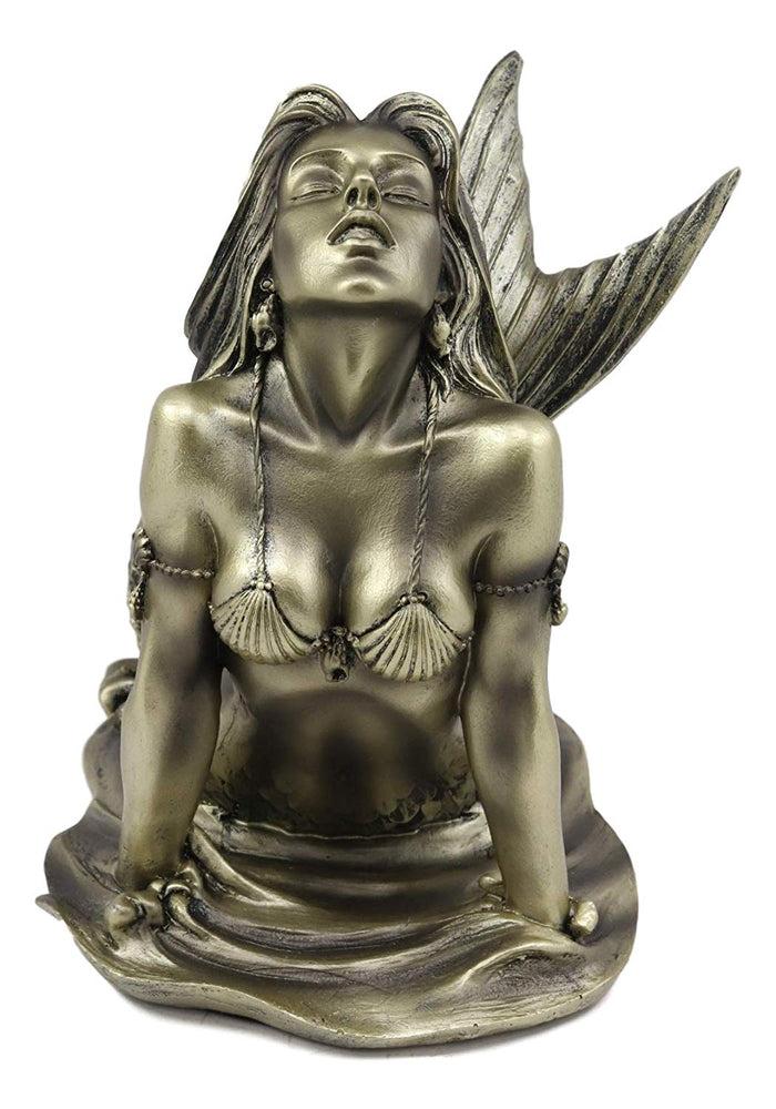 Ebros Gift Ebros Aged Bronze Resin Seductive Siren Of The Seas Mermaid Statue 7"H Figurine