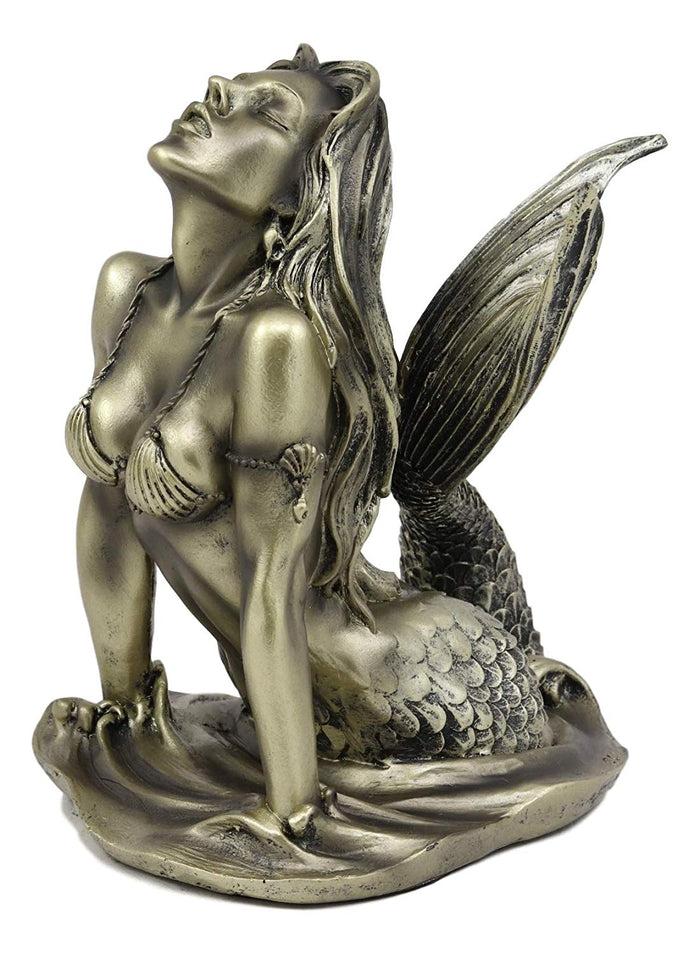Ebros Gift Ebros Aged Bronze Resin Seductive Siren Of The Seas Mermaid Statue 7"H Figurine