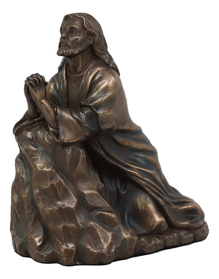 ebros gift Ebros Agony in The Garden of Gethsemane Statue 6" H Roman Catholic Christian Christus Jesus Christ Kneeling in Prayer Devotional Figurine