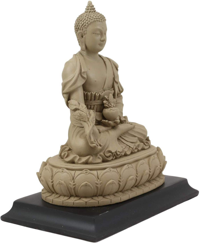 Ebros Gift Ebros Akshobhya Bhaiṣajyaguru Medicine Buddha Figurine In Ivory Clay Finish 6.5"
