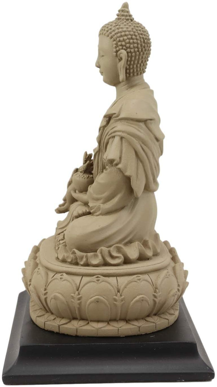 Ebros Gift Ebros Akshobhya Bhaiṣajyaguru Medicine Buddha Figurine In Ivory Clay Finish 6.5"