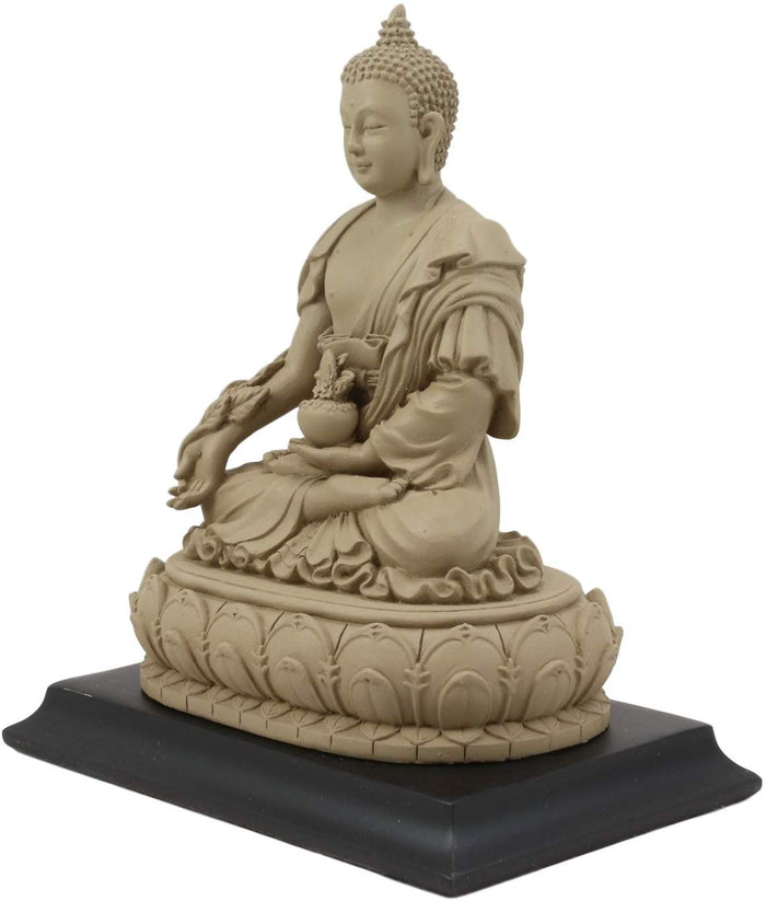 Ebros Gift Ebros Akshobhya Bhaiṣajyaguru Medicine Buddha Figurine In Ivory Clay Finish 6.5"