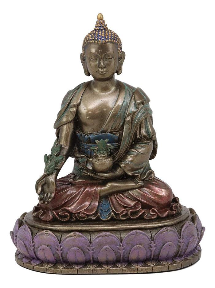 Ebros Gift Ebros Akshobhya Bhaiṣajyaguru Medicine Buddha Of Healing And Purity Meditating Figurine In Faux Bronze Patina For Home Altar Zen Decoration Eastern Enlightenment Amitabha Buddhist Statue Feng Shui