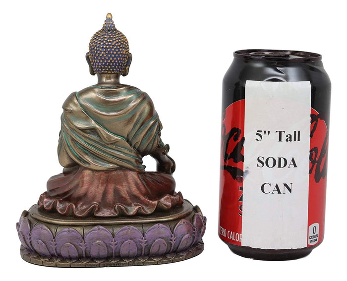 Ebros Gift Ebros Akshobhya Bhaiṣajyaguru Medicine Buddha Of Healing And Purity Meditating Figurine In Faux Bronze Patina For Home Altar Zen Decoration Eastern Enlightenment Amitabha Buddhist Statue Feng Shui