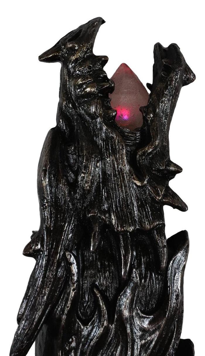 Ebros Gift Ebros Alchemy Magic Dungeon Dragon Head Scepter LED Torch W/ Left Claw Wall Decor